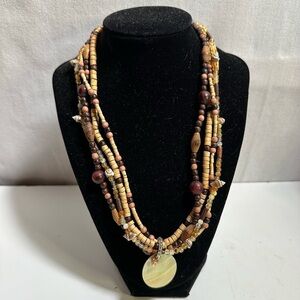 Wooden Miniature Shell necklace choker 20 Inch Length